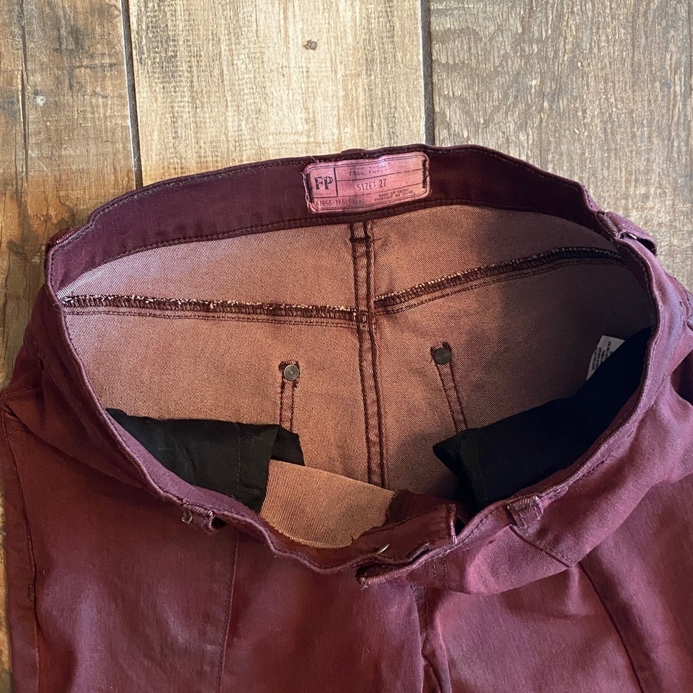 Free People Deep Burgundy Skinny Jeans - Picture 5 of 12